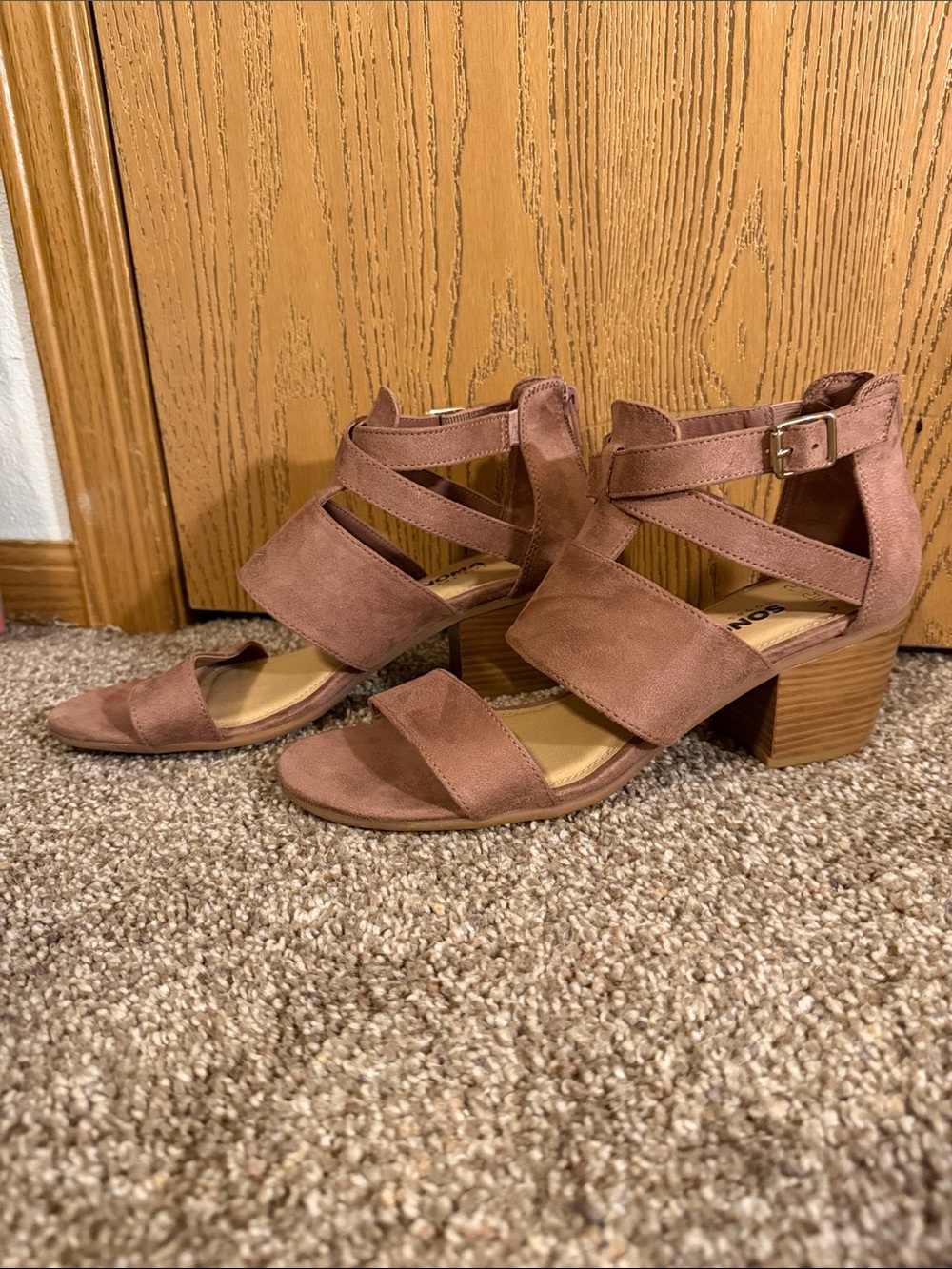 Sonoma Mauve Strappy Block Heel Sandals